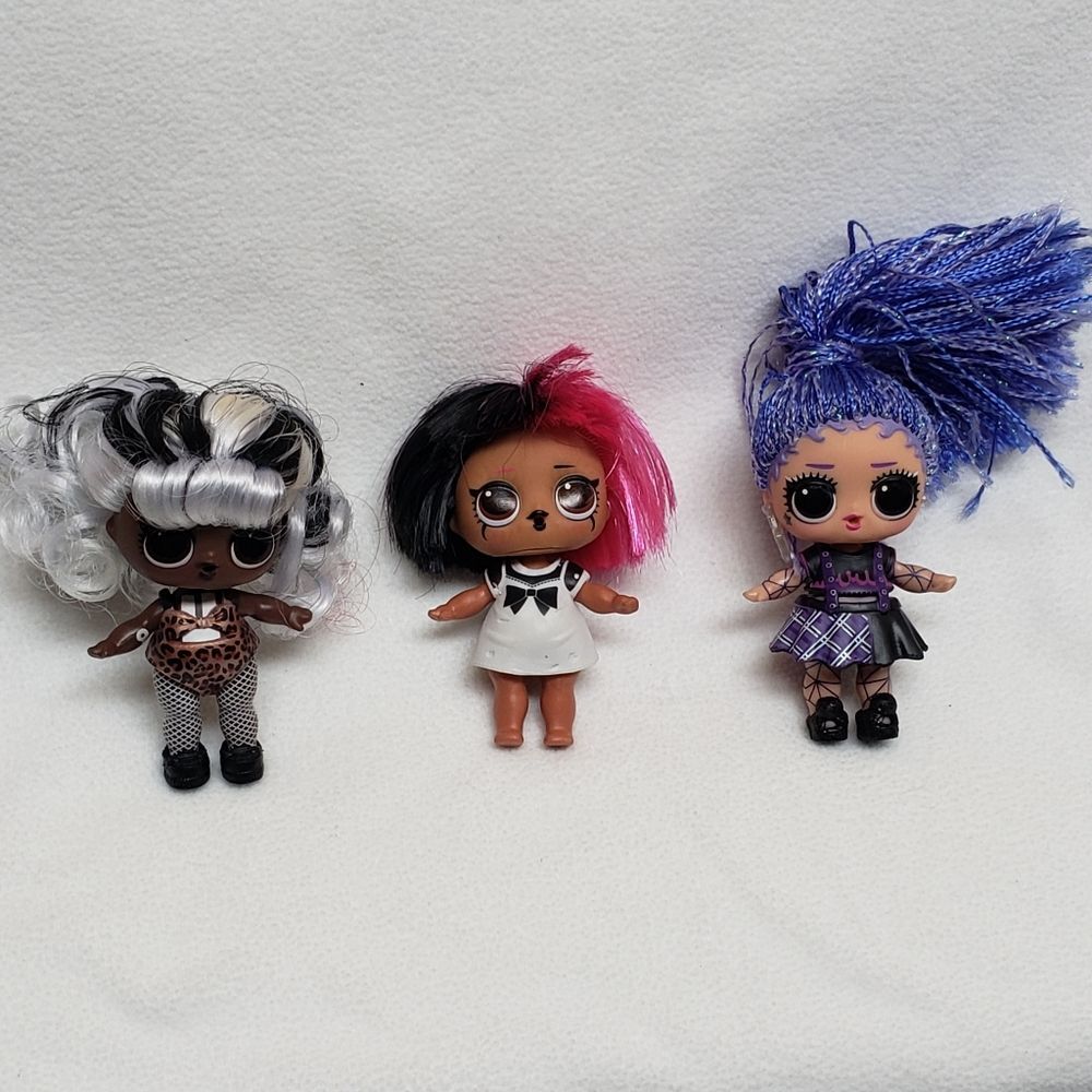 Lot of 3 LOL Surprise Dolls: Rare Star Queen, Metal Babe & Dollface #Hairgoals